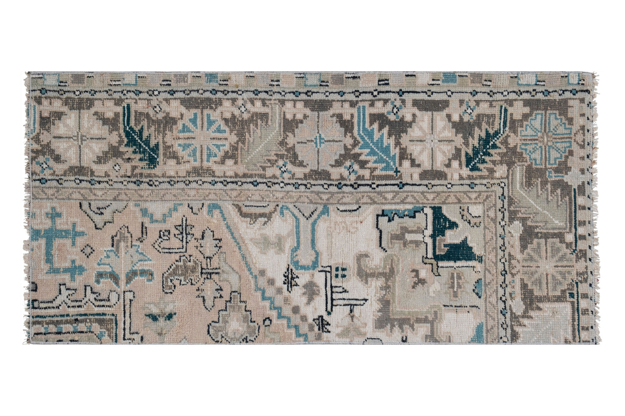 Distressed turkish rug runner 72 x 144 cm
