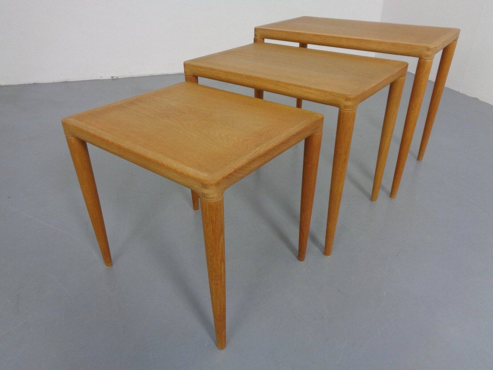 Danish Oak Nesting Tables by H.W. Klein for Bramin, 1960s, Set of 3