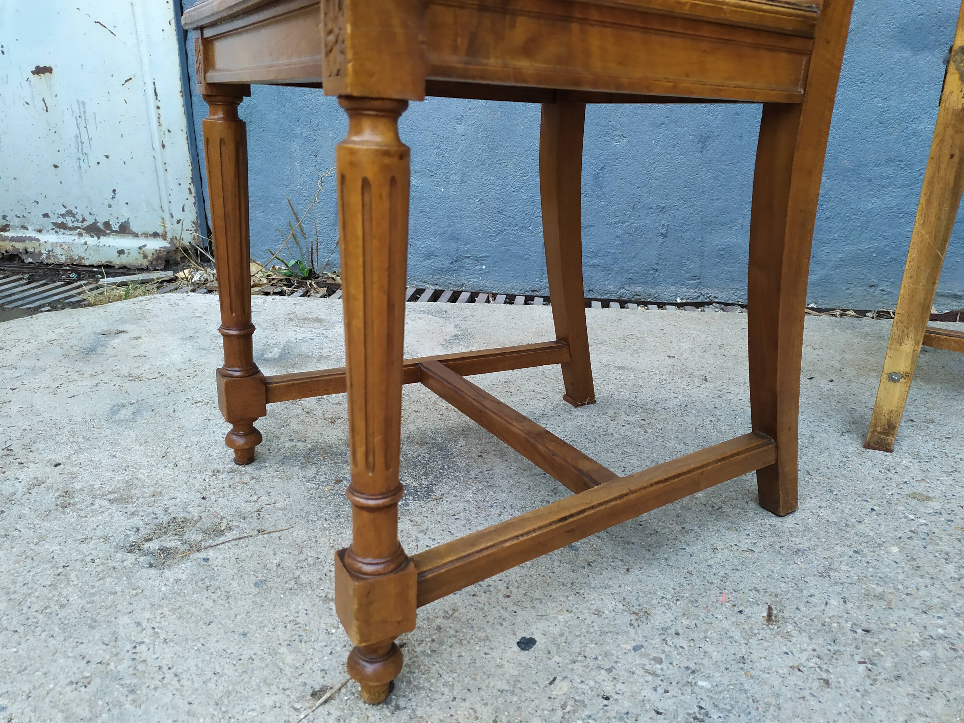 4 Louis XVI leather chairs