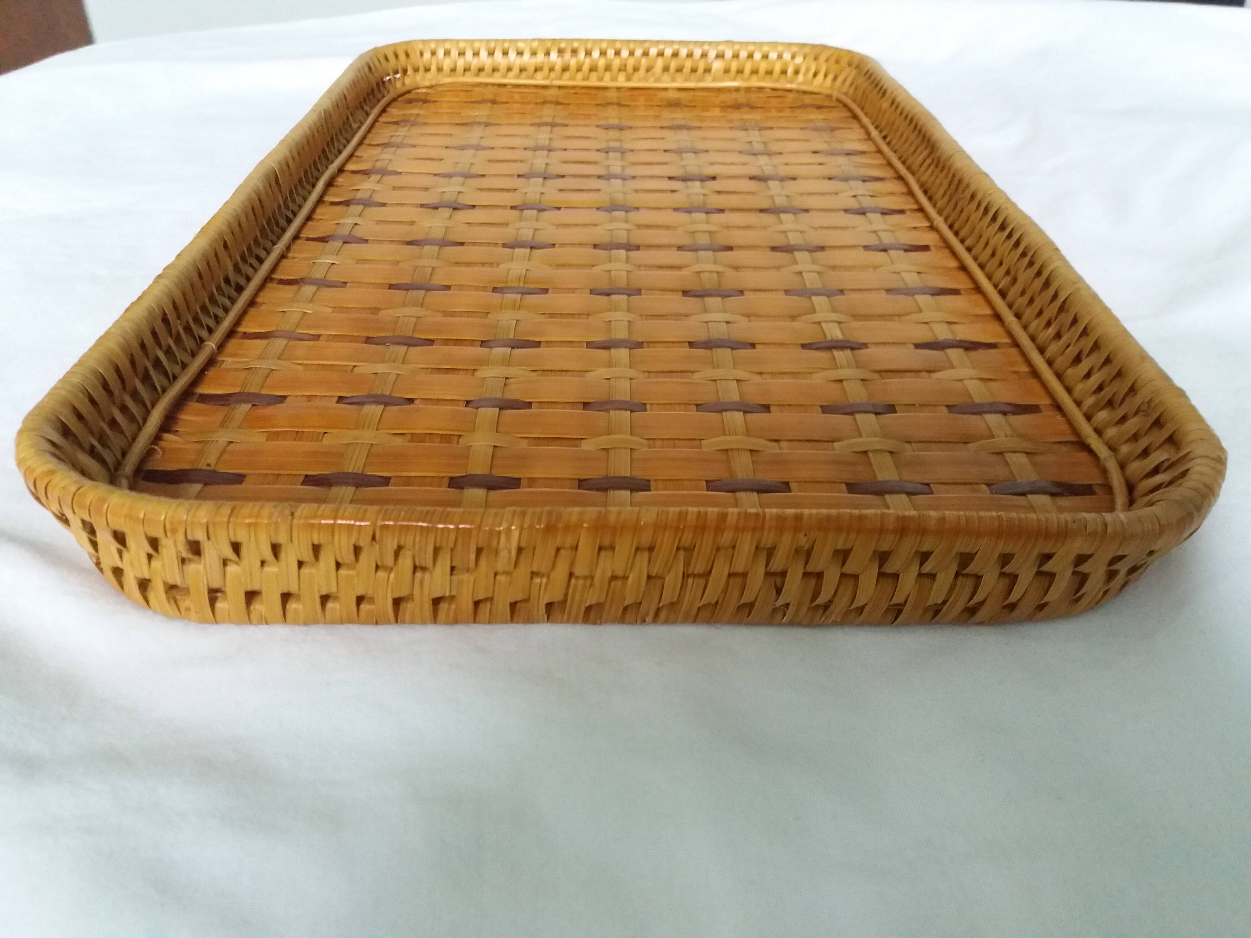 Wicker rattan tray