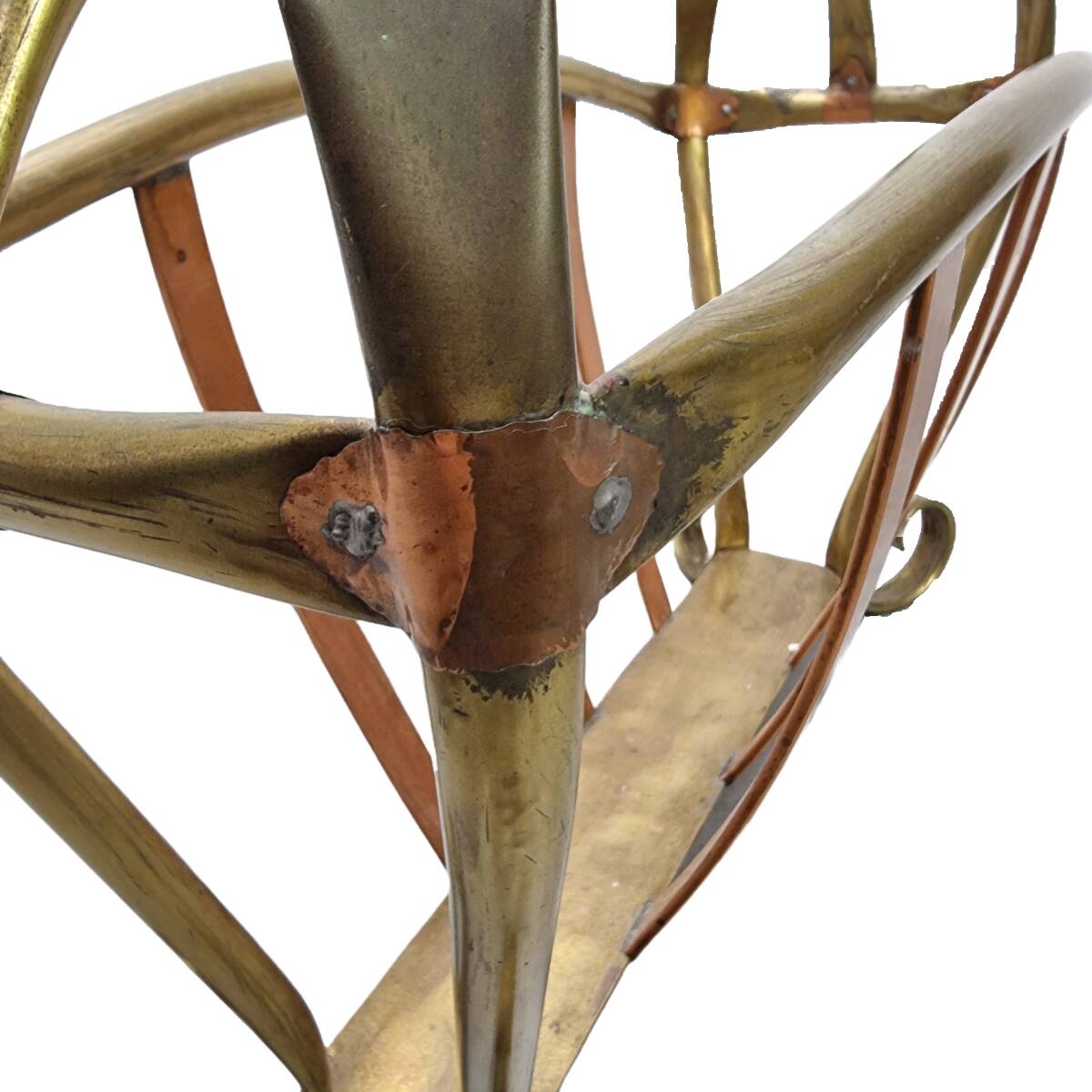 French Brass And Copper Design Magazine Holder, form around 1900