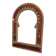 Large vintage mirror in studded leather and brass