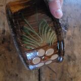 Glazed stoneware salad bowl from Soufflenheim 60s