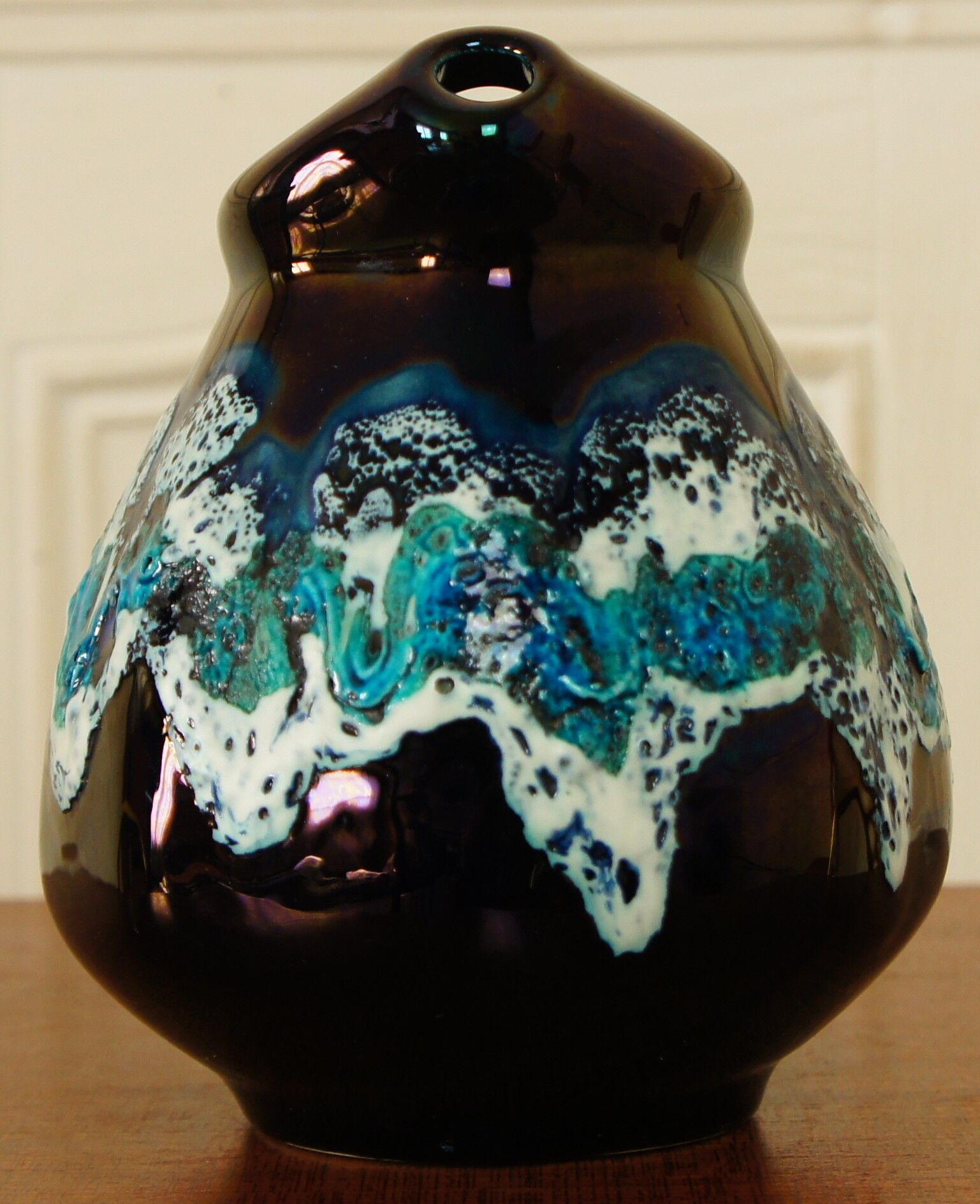 Fat Lava iridescent ceramic pitcher