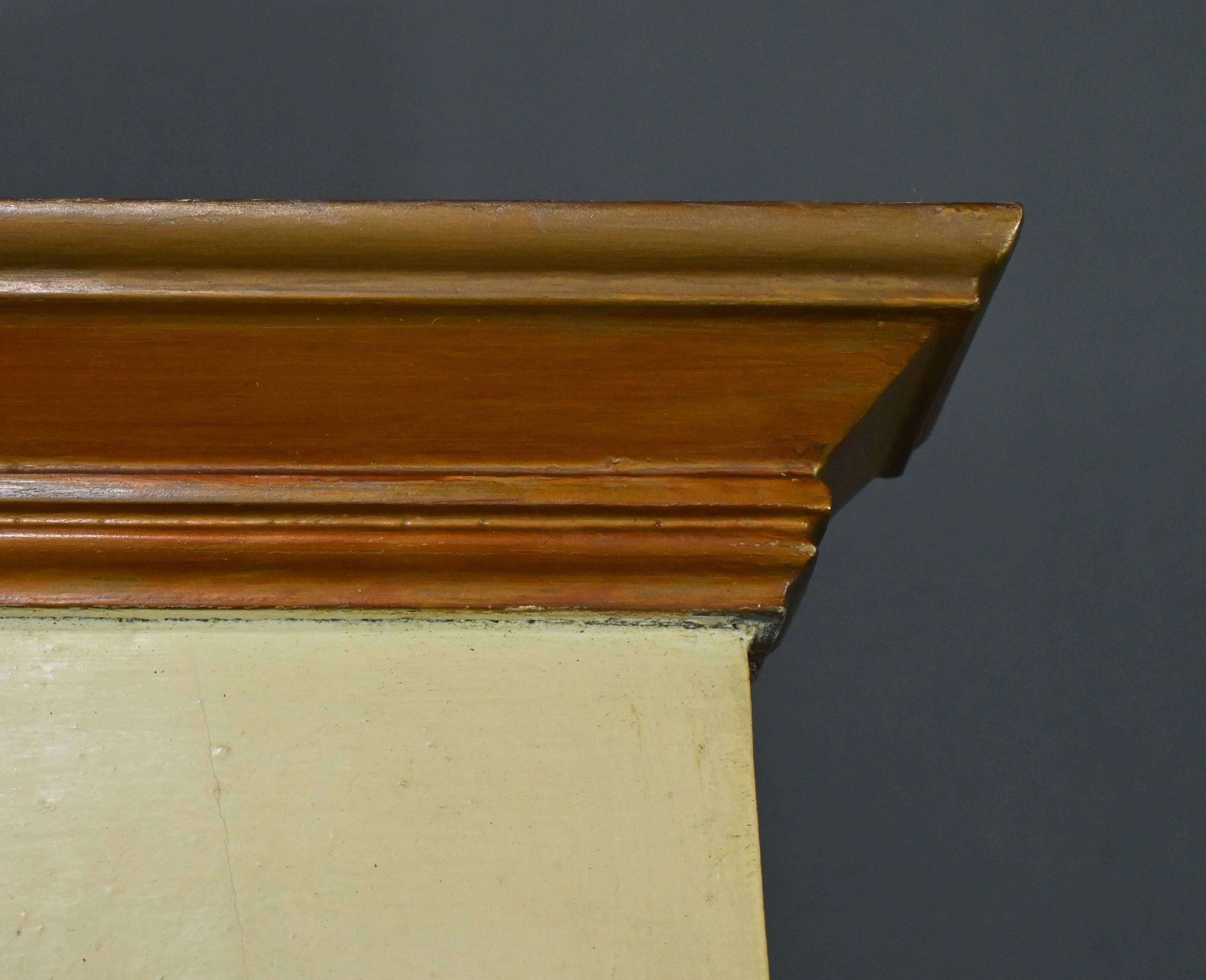 Painted Wooden Trumeau Mirror, Louis XV Style – Late 19th Century