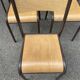 Set of 6 vintage industrial school chairs for communities mullca delagrave tube & wood