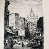 Le Sacré-Coeur, gravure ancienne de Robert Lotiron