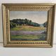 Oil Painting on Cardboard - Landscape of Flowering Hills - Not Signed