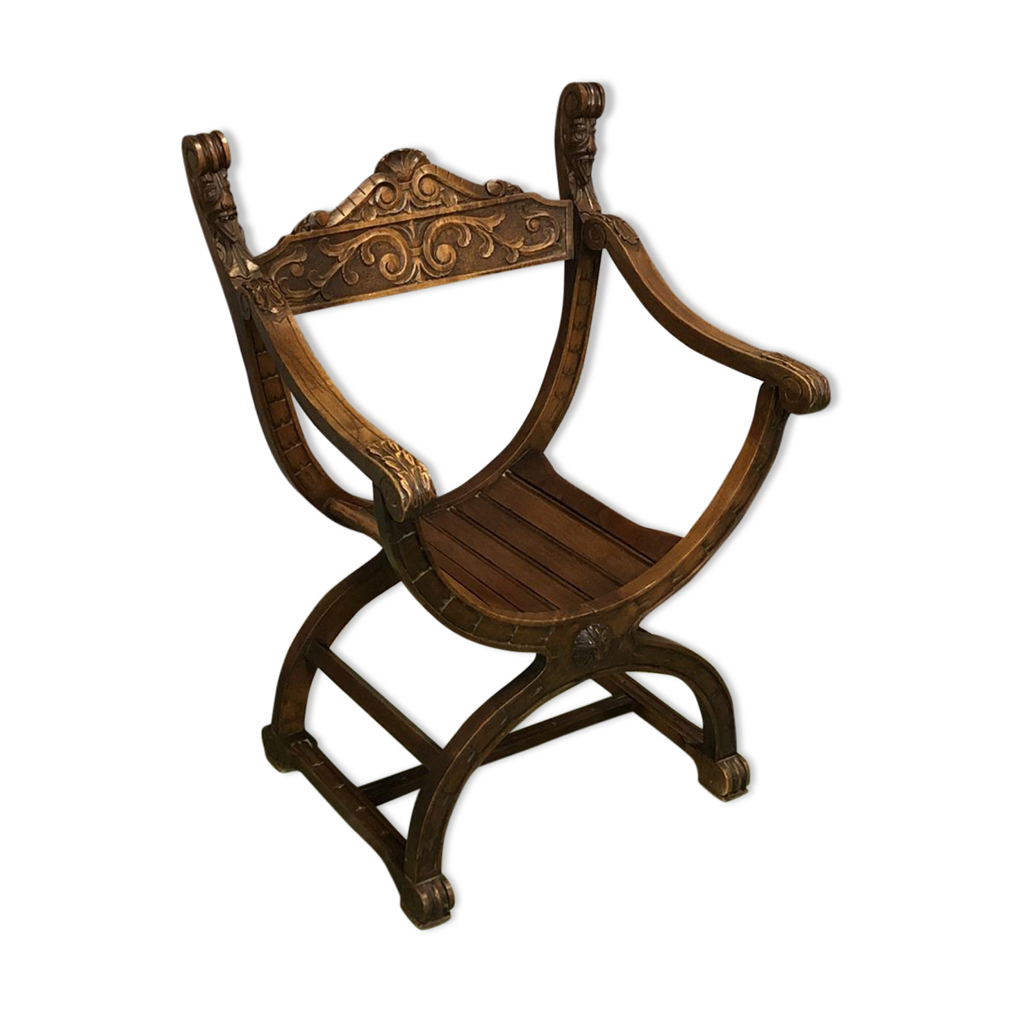 Fauteuil Dagobert en noyer  années 50