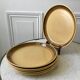 Set of 6 flat plates in vintage stoneware 70s