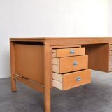 Mid-Century Oak Desk by Chr. Rasmussen for Randers Møbelfabrik, 1970s.