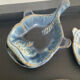 Series of 3 empty vintage pocket in Japanese ceramic stamped