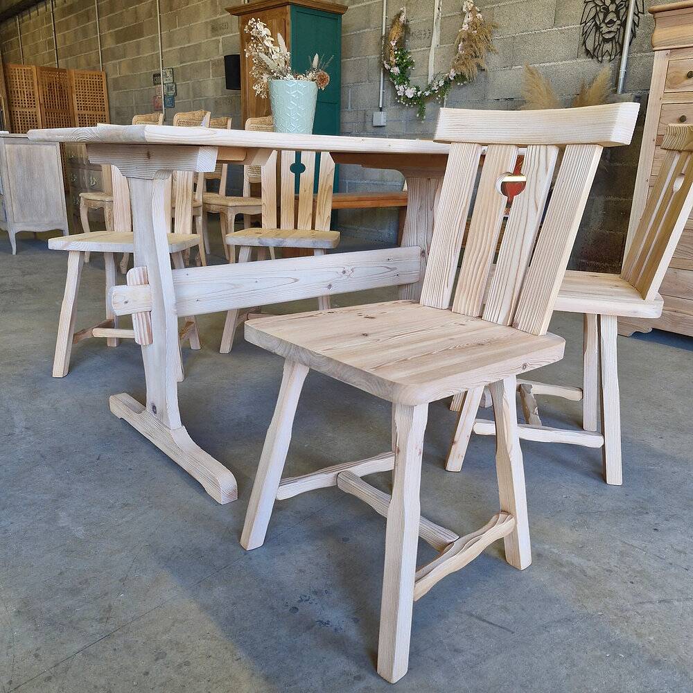 Solid pine table and chairs set