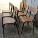 6 chaises d'école en métal noir et bois