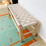 Boho woven rope bench