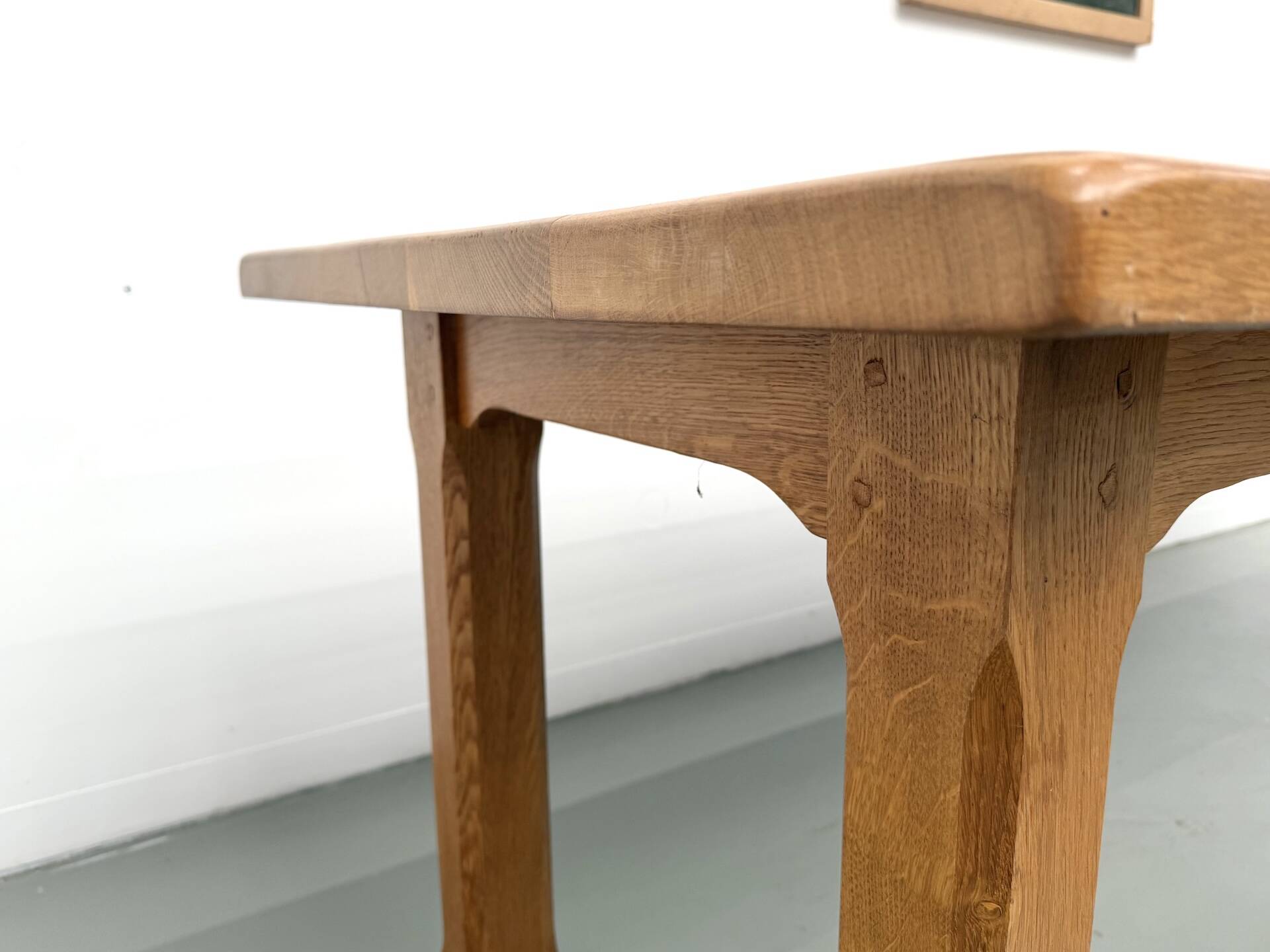 XL brutalist dining table in solid oak