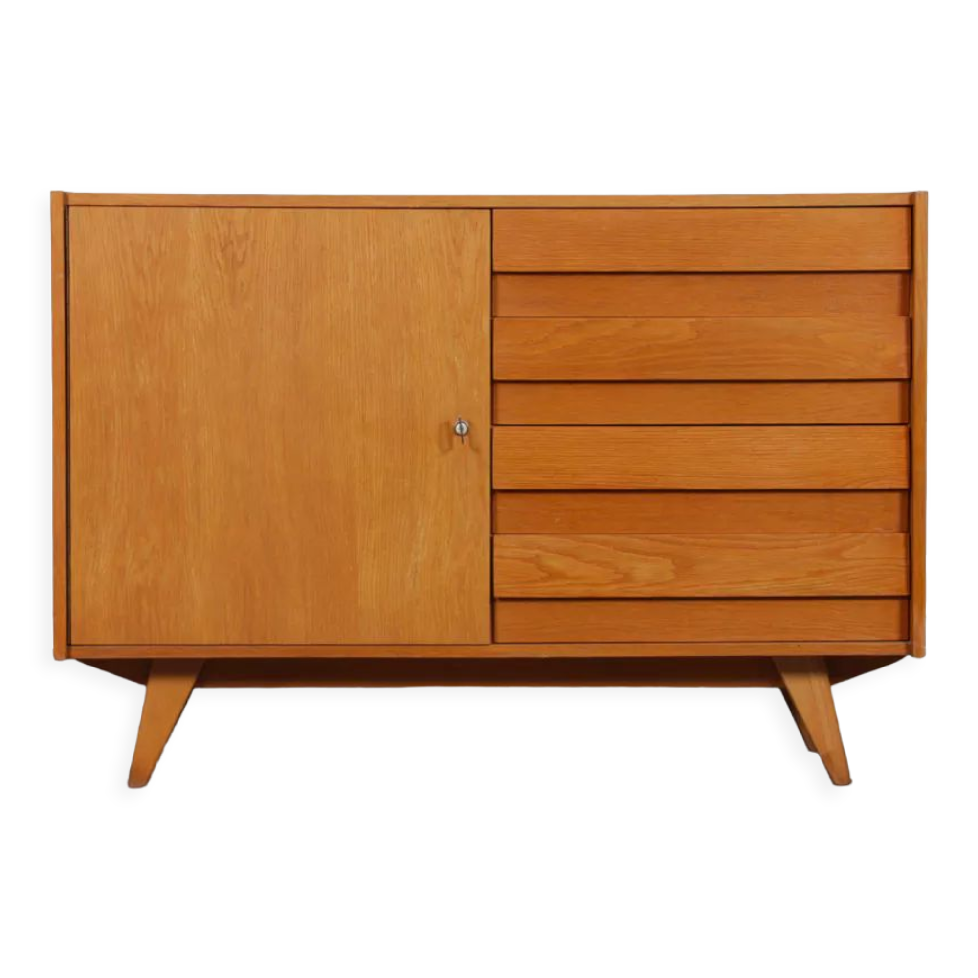 Vintage oak storage by Jiri Jiroutek, model U-458, 1960