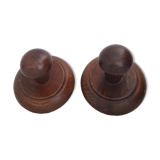 Set of 2 wooden coat hooks