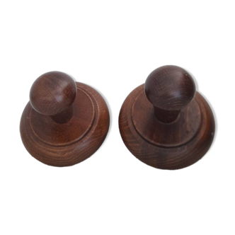 Set of 2 wooden coat hooks