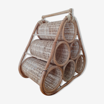 Rattan bottle holder