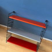 Orange, red and gray Tomado vintage modular wall system - shelves - unit