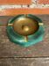 Cendrier Ancien Octogonal Metal Vert + Laiton Vintage
