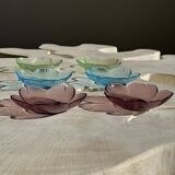 6 coupelles vintages en forme de fleur marque XVM au dessous
