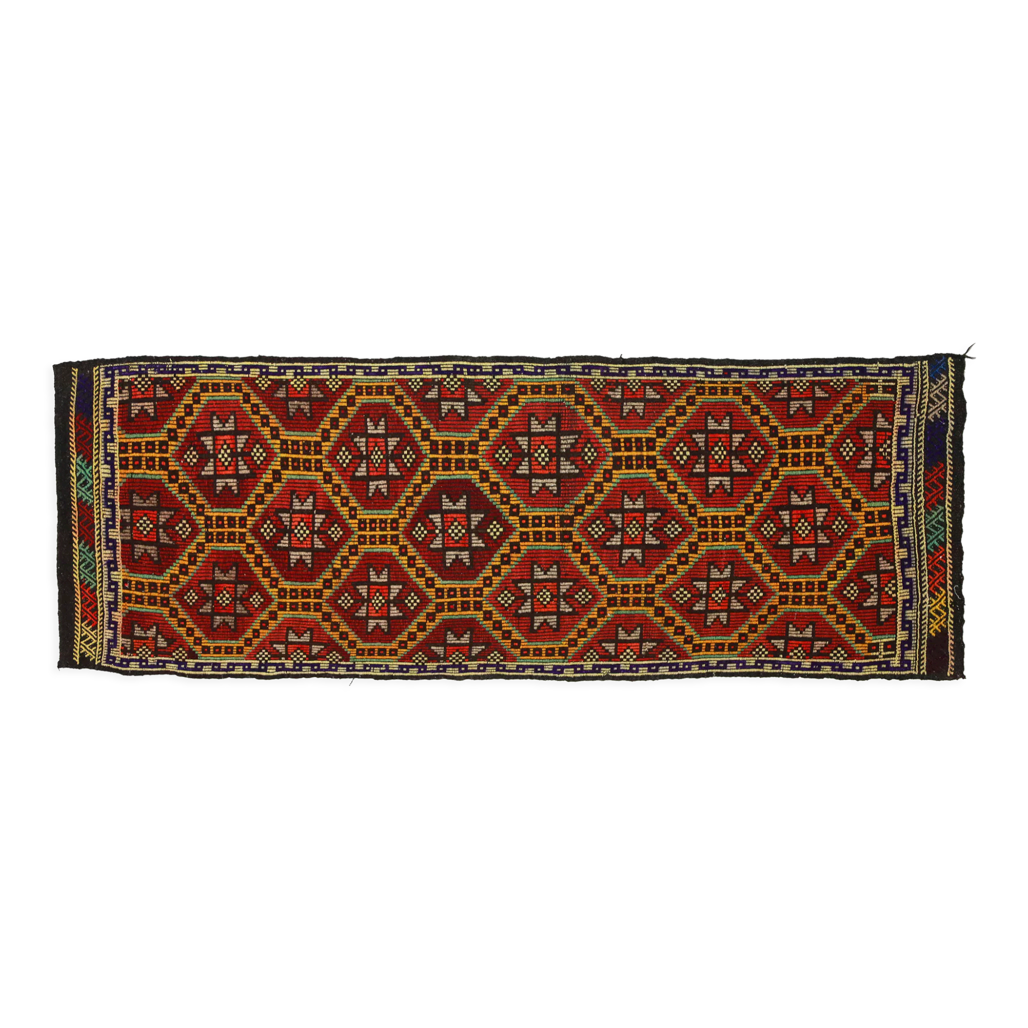 Anatolian handmade kilim rug 236 cm x 84 cm