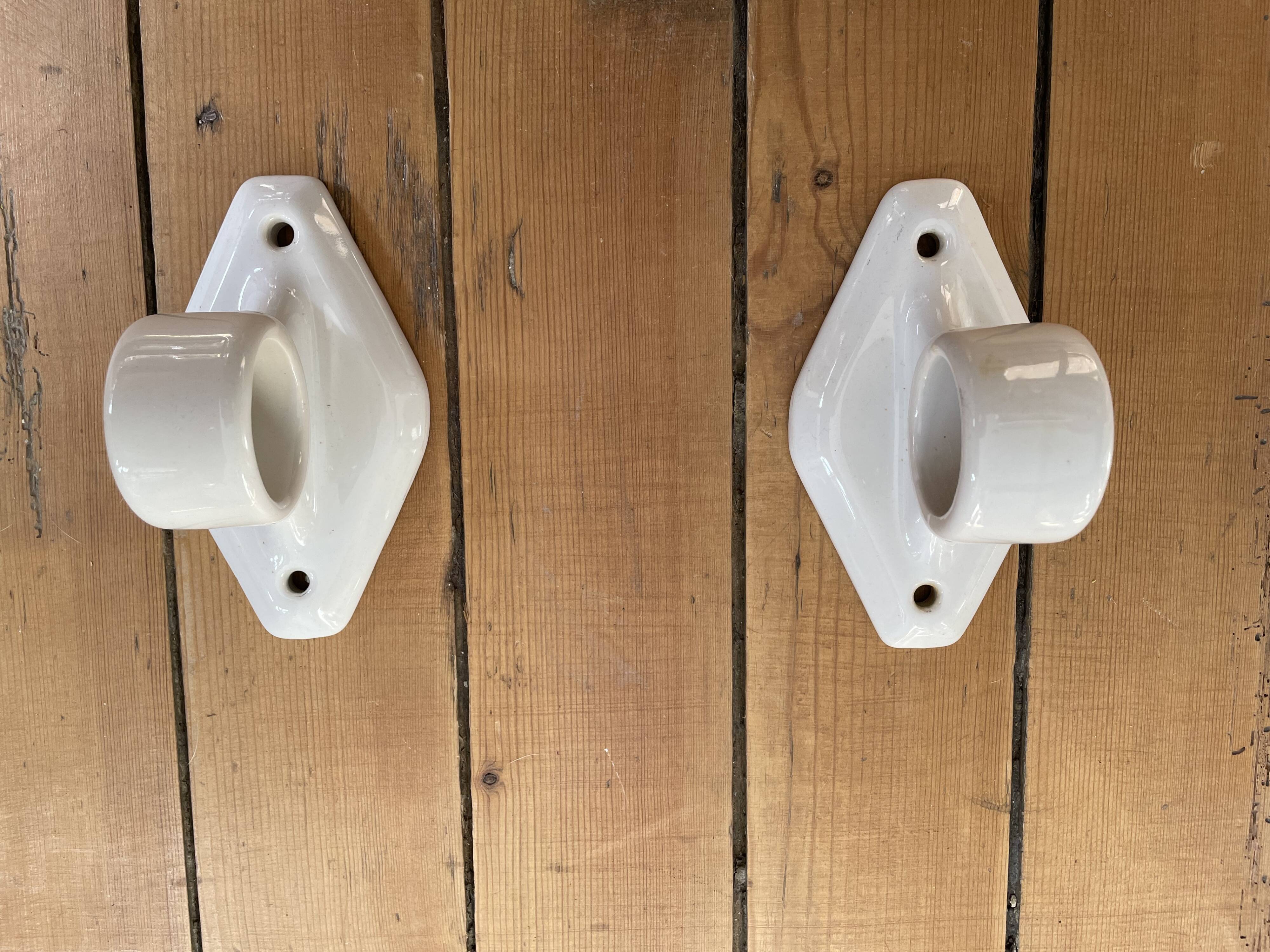 White porcelain towel rack, early twentieth century