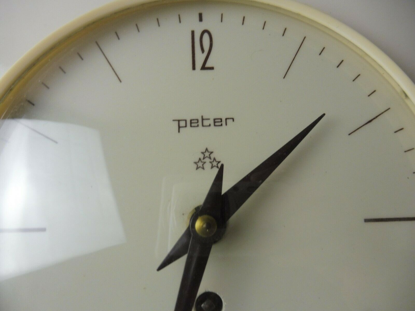 Old mechanical watch/clock, Peter, ceramic, vintage