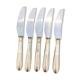 Series of 5 cheese knives or silver metal dessert