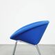 Vintage blue Walter Knoll German design lounge chair model 369 with a new seat
