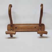 Double Patère bistrot Porte Manteau en bois courbé début XXème