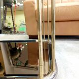 Table basse d'appoint laiton et verre 1970