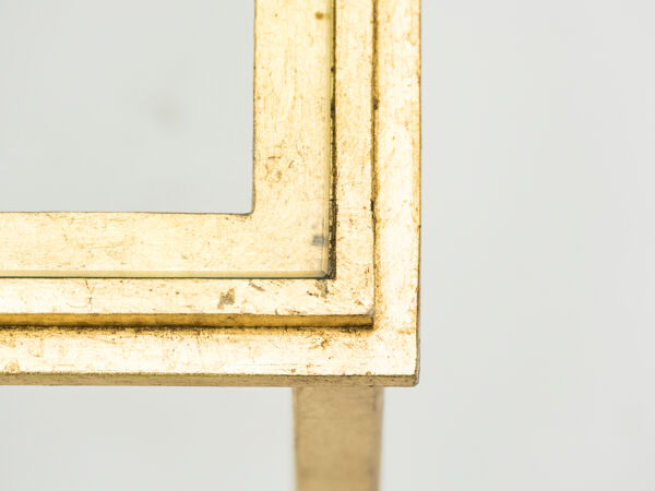 Table basse fer forgé dorée signée Robert Thibier années 60