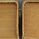 Set of two Italian rattan  nitgh stands 1950s