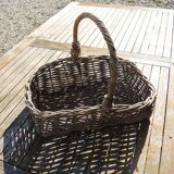 Old Rectangular Light Wicker Basket