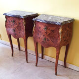Pair chevets Louis XV marble breccia Violette