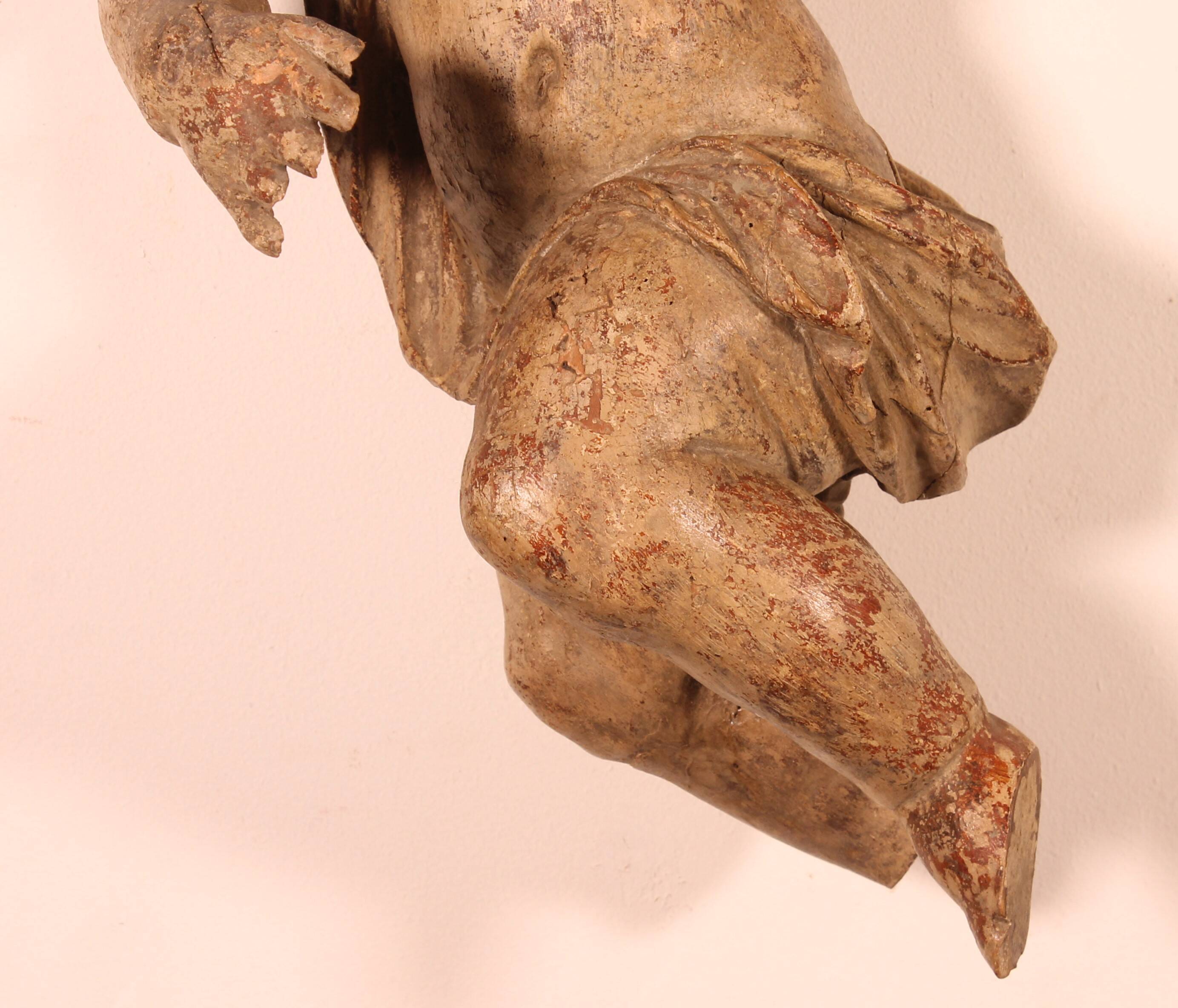 Carved Wooden Cherub - 18th Century