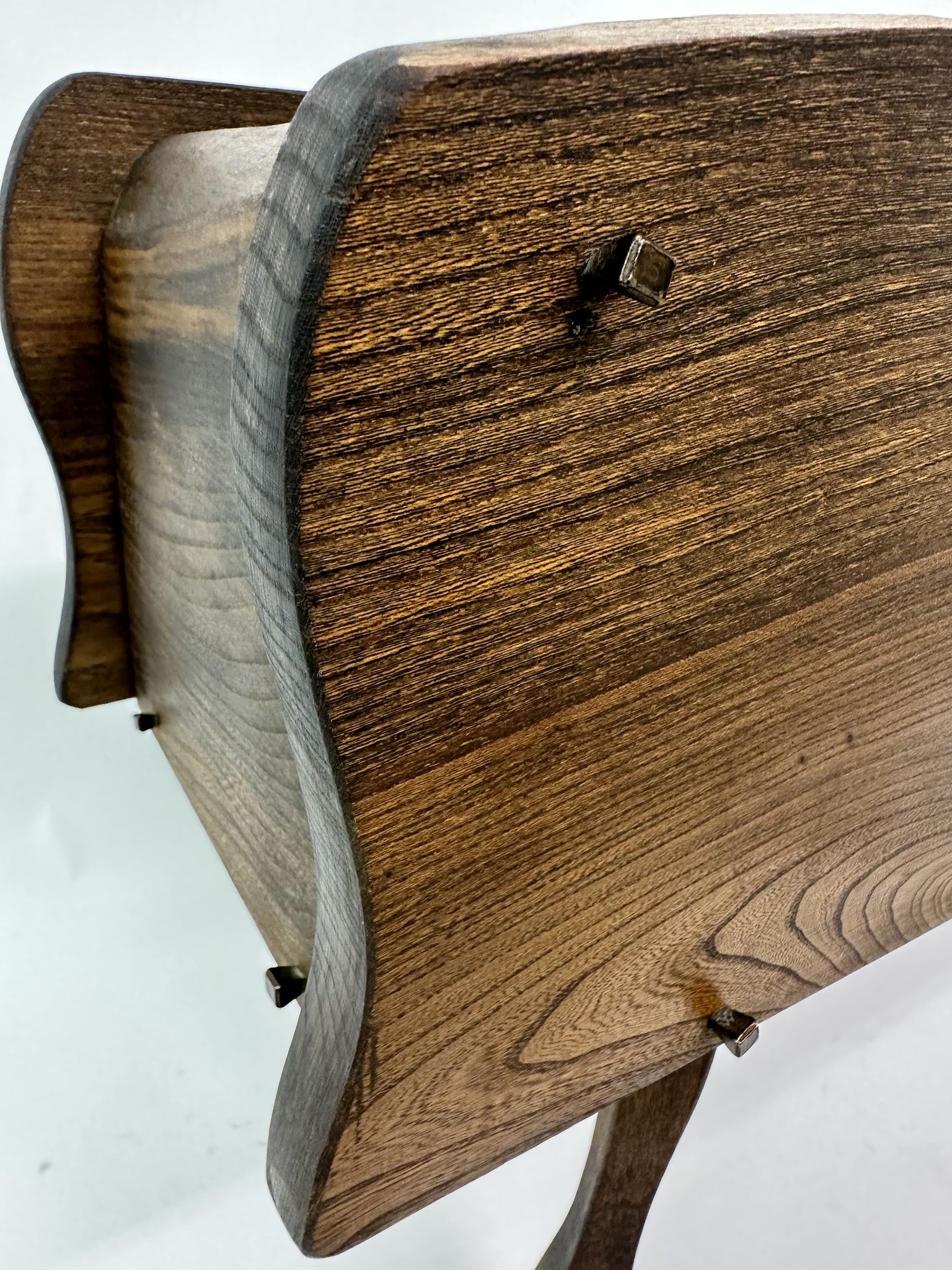 Brutalist solid wooden flower plante, 1970's
