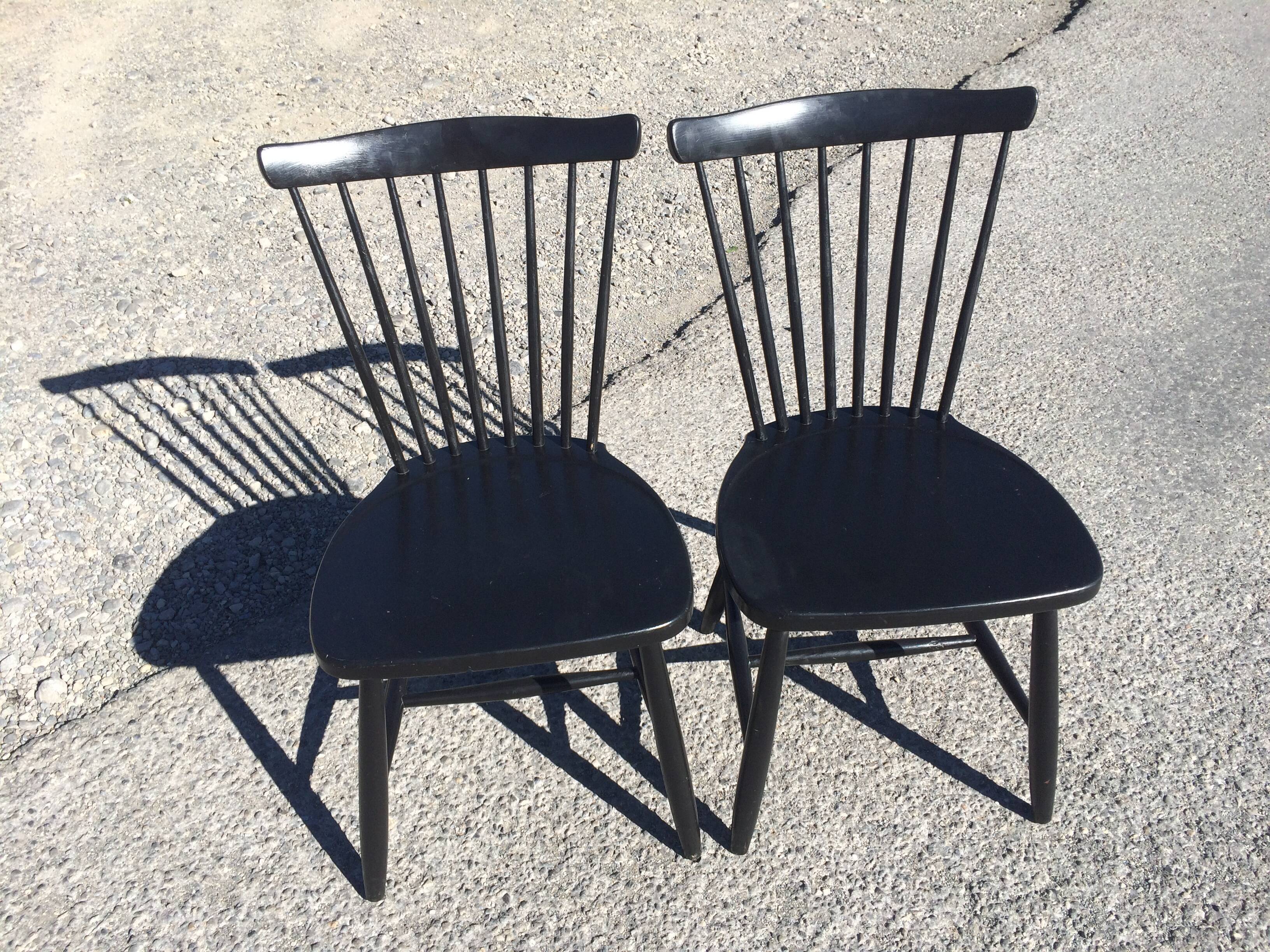 Pair of Hagafors vintage Scandinavian design chairs