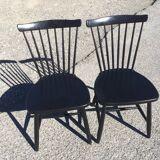 Pair of Hagafors vintage Scandinavian design chairs