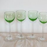 4 verres à liqueur anciens en ouraline