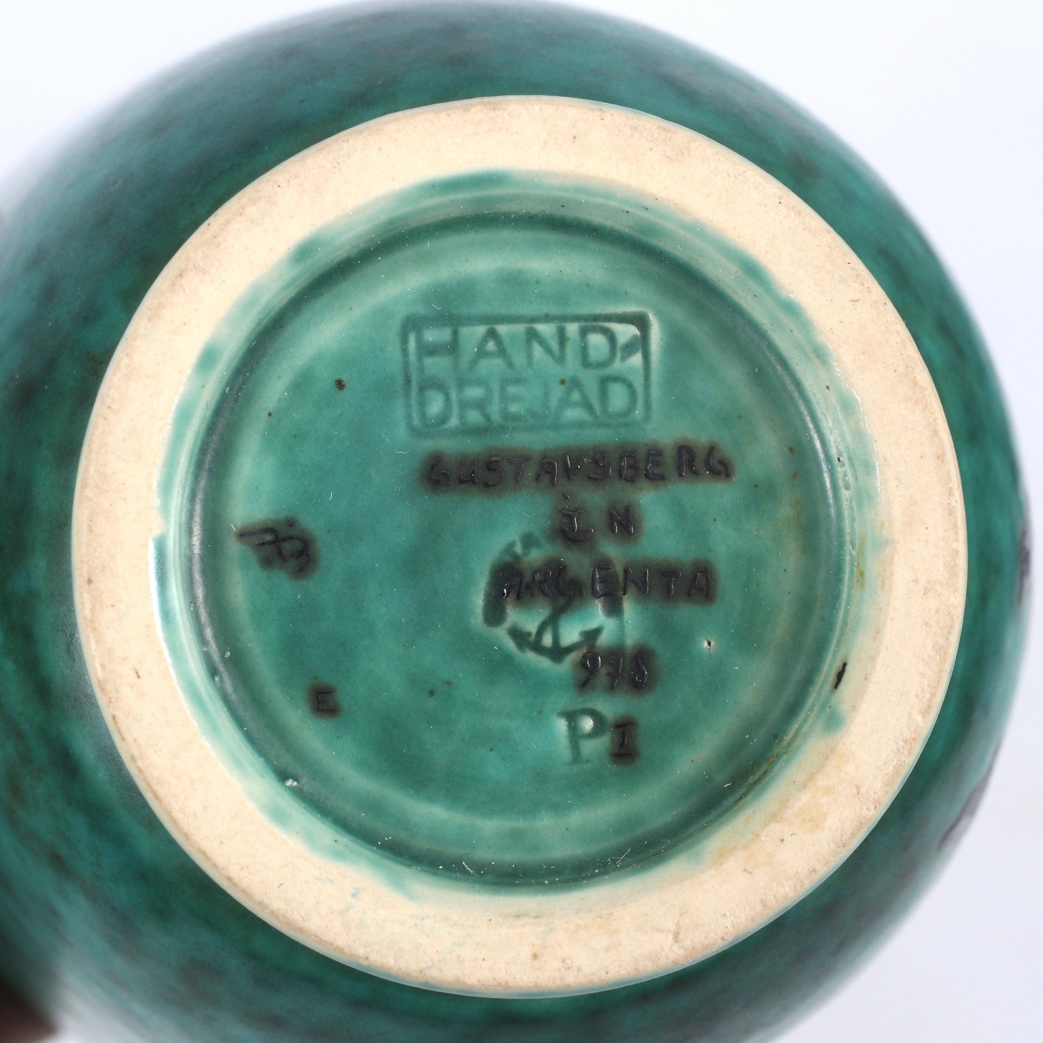Vase Wilhelm Kage 'argenta' pour Gustavsberg Suède 1950