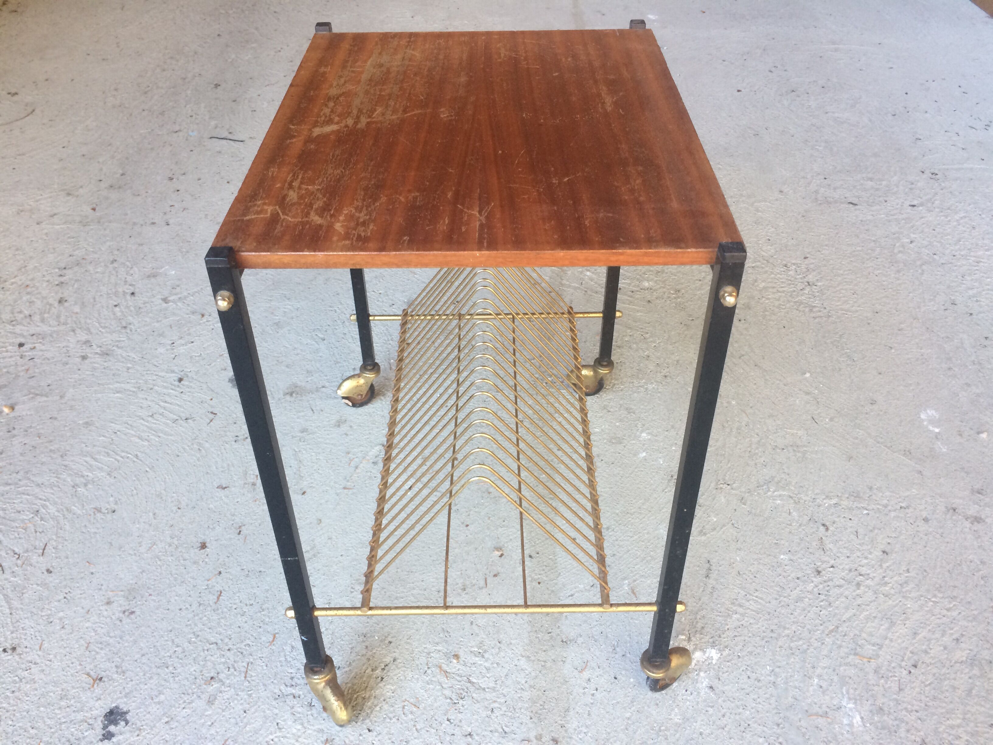 Service in wood and metal, vintage