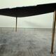 Table basse tripode en verre noir vintage
