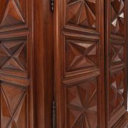 Early 17th Century French Louis XIII Oak Wardrobe with Geometric Carving