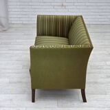 1970s, Danish 2-seater sofa, original green furniture wool, beech wood.