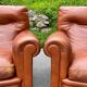 Set of Italian leather Poltrona Frau chairs, 1970s.