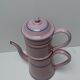 Enamelled coffee maker pink, blue liseret